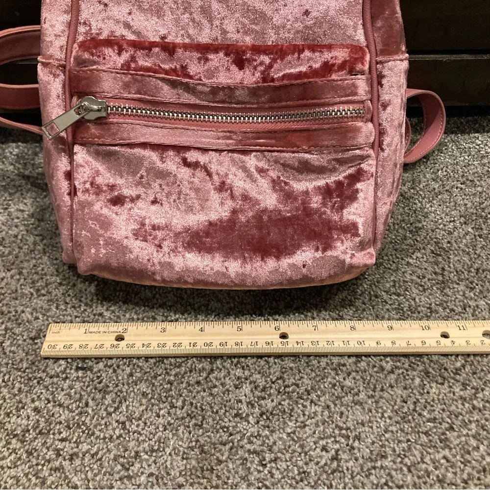 Design Lab - Lord & Taylor Crushed Velvet Backpack~Pink - Like New